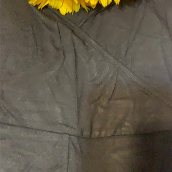 Black Deep V-neck Thin Adjustable Strap  Overlap Jumpsuit - Picture 4 of 8